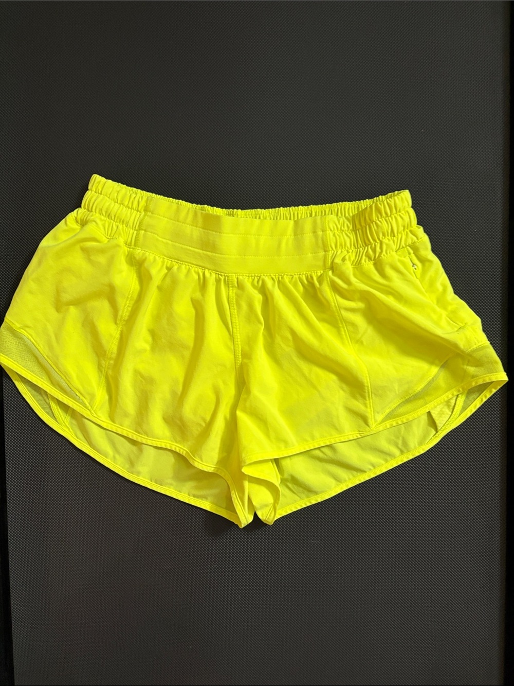 lululemon athletica Women's Hotty Hot 2.5” Neon Yellow Athletic Running Shorts